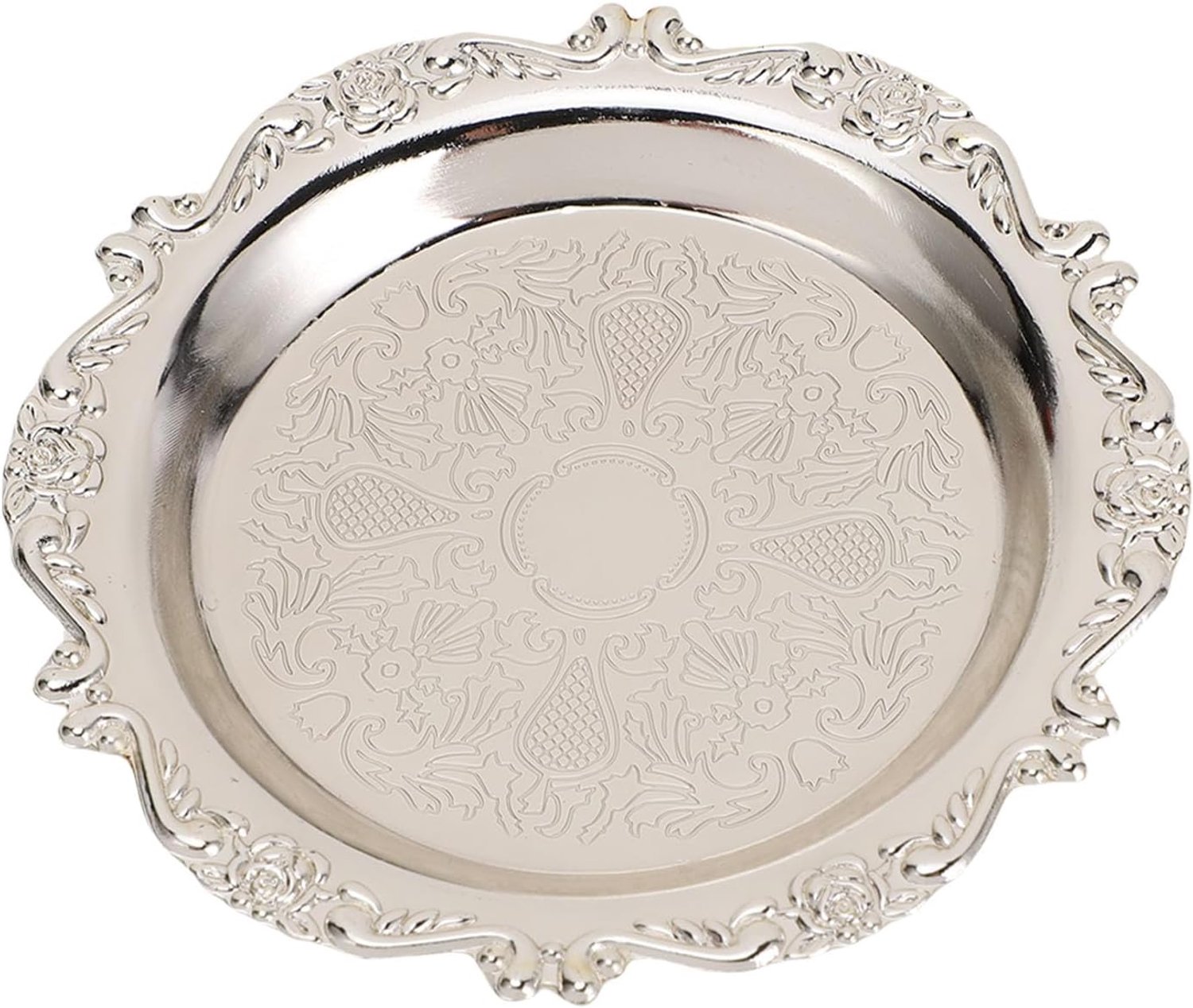 Goshyda 6 Stuks Vintage Metalen Dienbladen Gesneden Amuse Bord 9 Cm