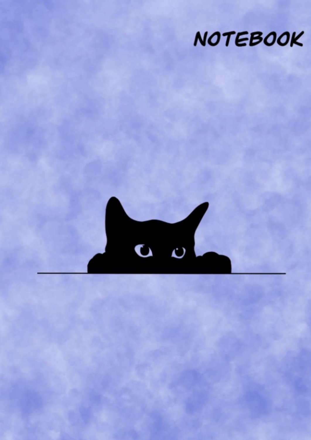 Cute spying cat A4 lined notebook with cloudy blue background: 120 lined pages to jot down your ideas and thoughts - ShopVlot