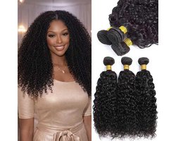 NICMISS Kinky Curly Bundles Human Hair Weave Hair Extensions 10 12 14 inch