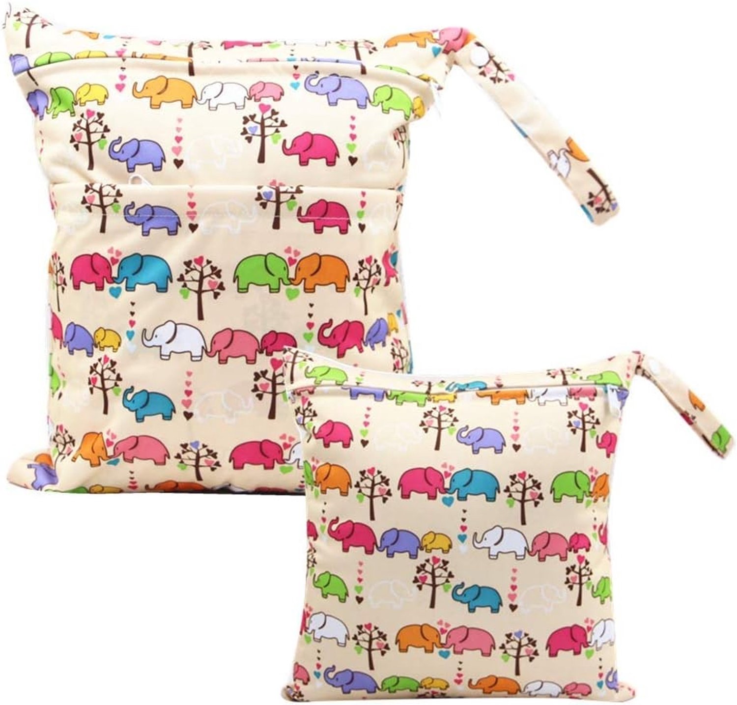 Herbruikbare en Wasbare Wetbag voor Luiers, Droog en Nat, Organiser Set van 2 voor Luiers en Babyaccessoires