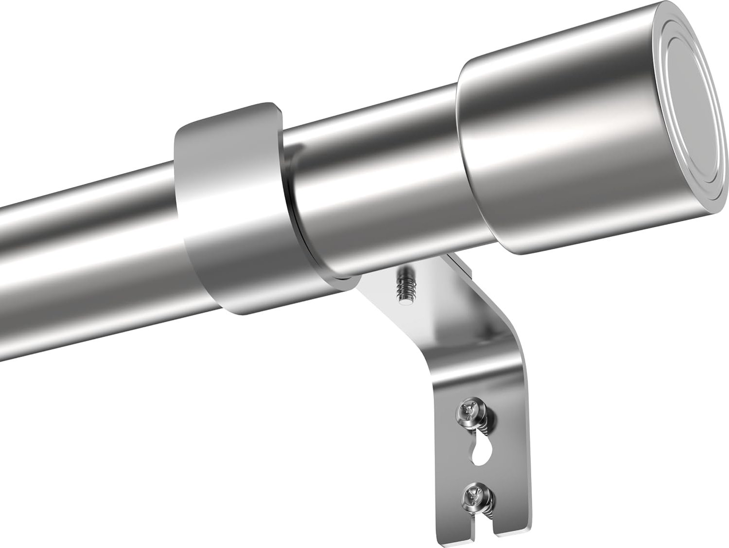 SnelShoppen - Verstelbare Gordijnroede 84-290cm - Hoogwaardige Ramenstang met Stevige Bevestigingsset - Minimalistisch Design in Zilver - Ideaal voor
