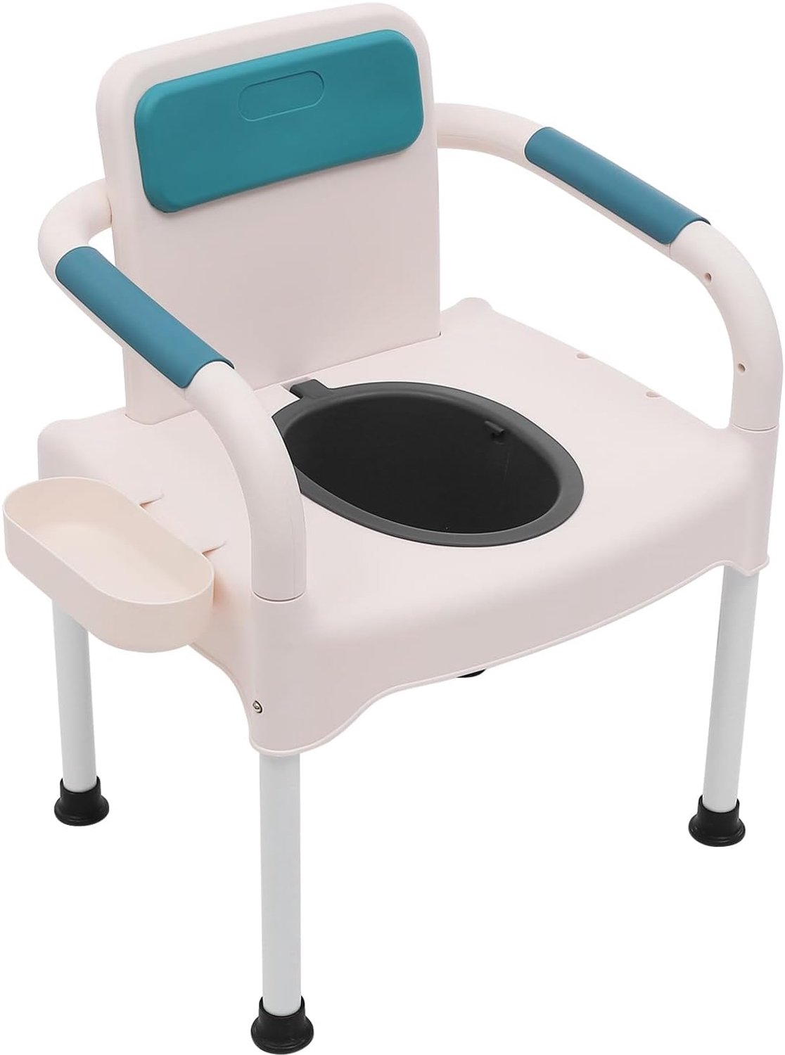 Toiletstoel wc-stoel met wc-emmer, papierhouder, rugleuning