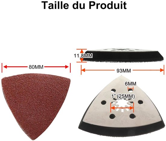 4 stuks schuurpads voor polijstgereedschap, schuurschijf voor driehoekige schuurmachine, multi-gereedschap, accessoires compatibel met Worx, Makita, Dewalt, Bosch — afbeelding 3