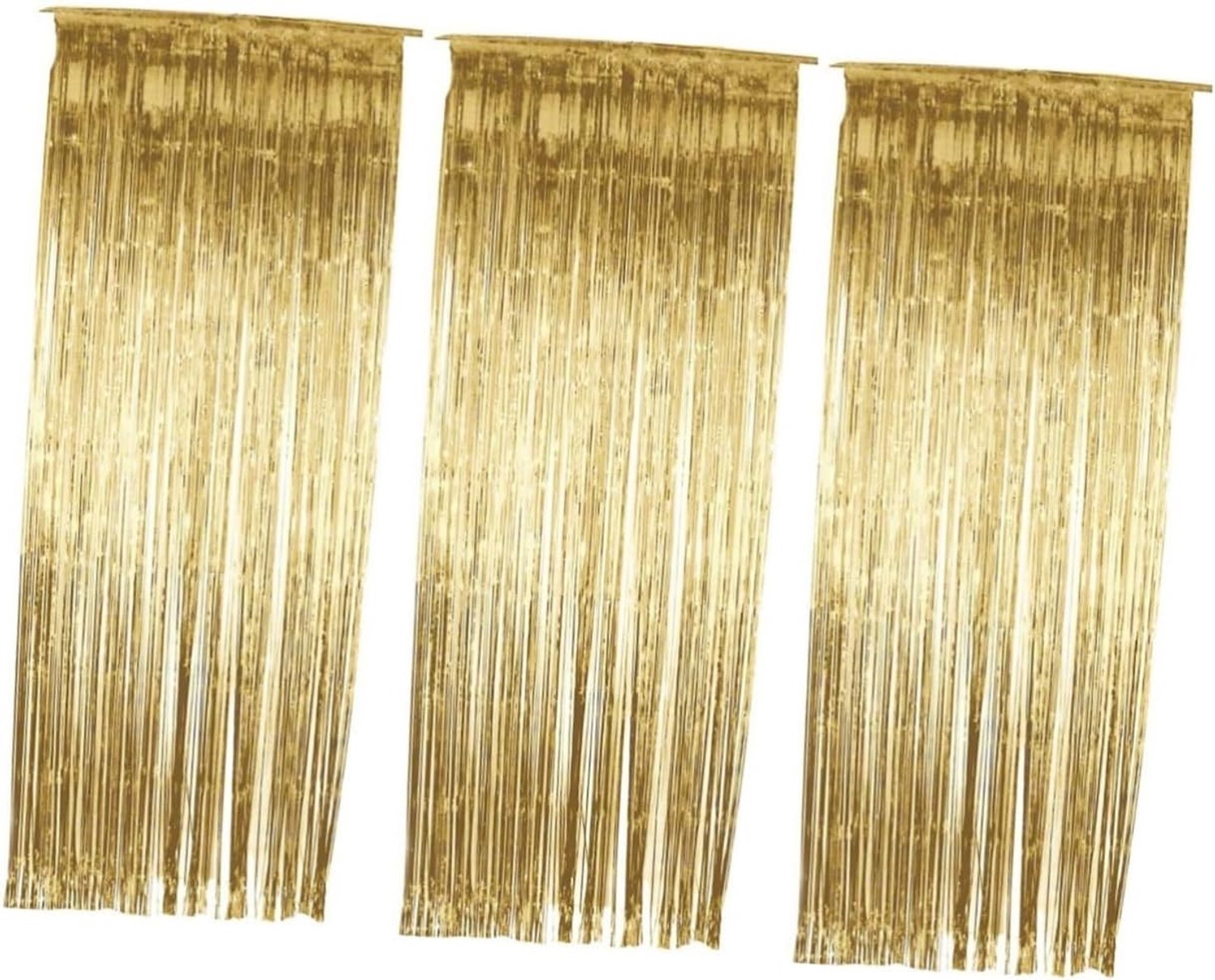 Hemobllo 3 Stuks Folie Franje Gordijn Klatergoud Deurgordijn Klatergoud Gordijn Folie Deurgordijn Decoratieve Gordijnen Metallic Folie Gordijnen Gouden Gordijn Metaal Gouden Blad