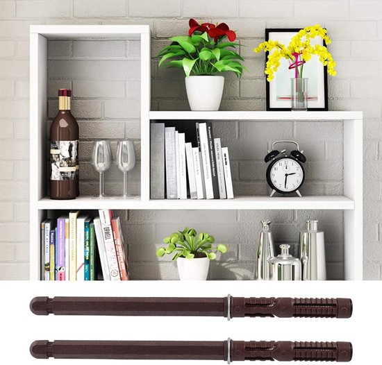 Robuuste Onzichtbare Steunen voor Drijvende Planken, 8 Stuks, Ideaal voor Boekenplanken en Wandplanken (12x120mm, Bruin) — afbeelding 3