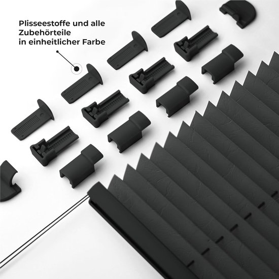 Sonello Plisségordijn Crush Zonder Boren 75x120cm Plissé Antraciet — afbeelding 3