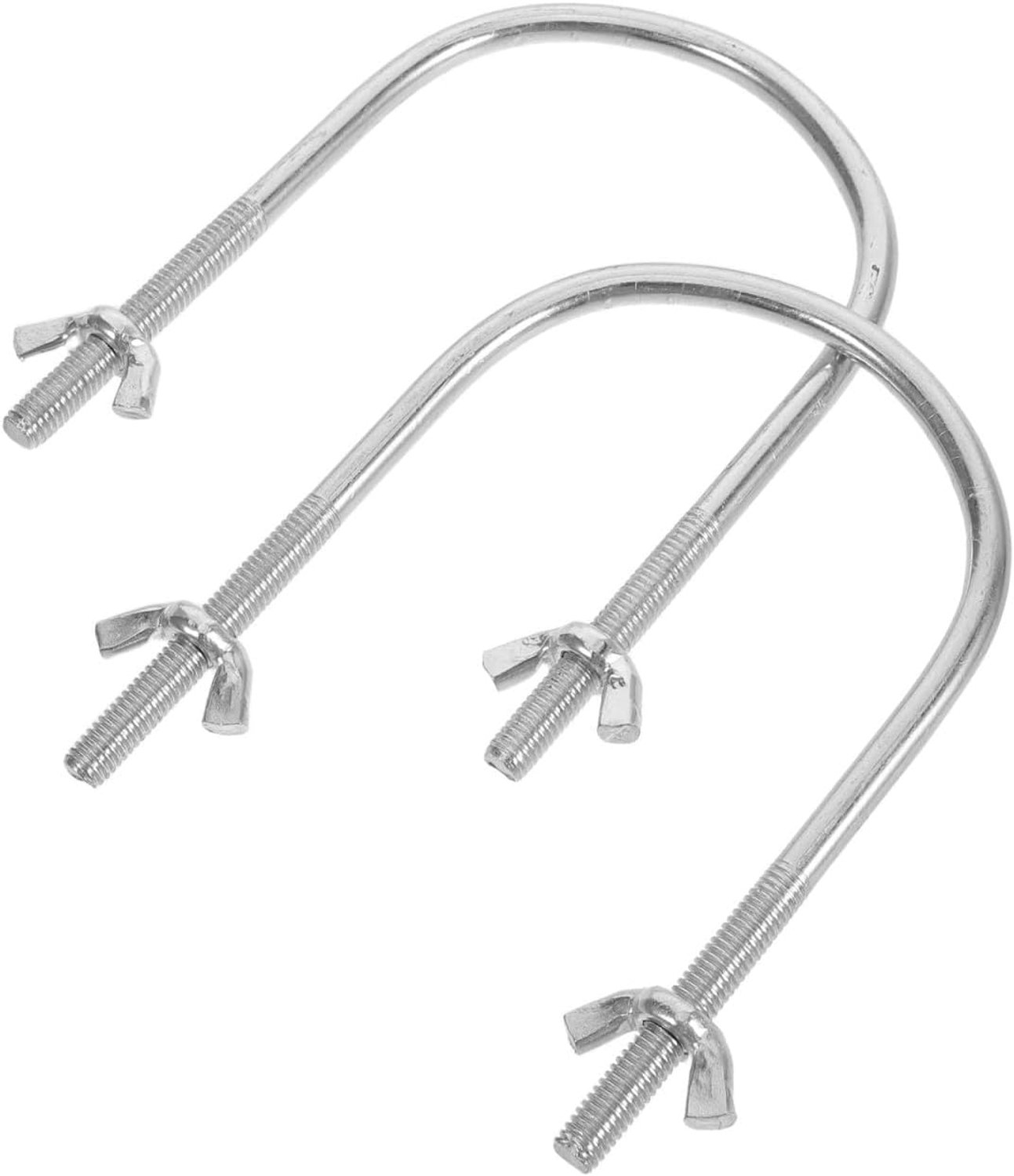 Mikikit 2 x U-haken voor olieradiatorwielen, universele bevestigingsbouten voor elektrische radiatorbasis, montageset van robuust staal met vleugelmoeren