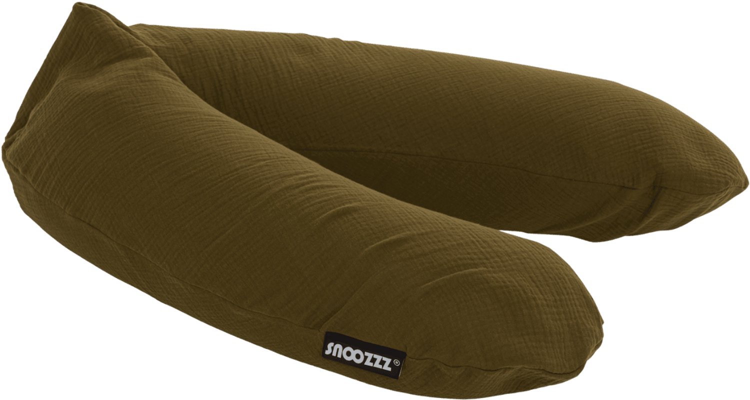 Bol.com Snoozzz Voedingskussen Premium Kwaliteit - 185 cm – Microparel Vulling – Luxe Draagtas – Wasbare Hoes - Bronze aanbieding