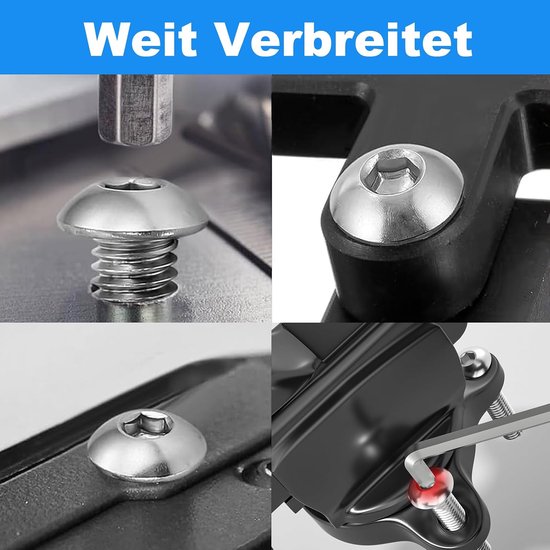 60 stuks M6 x 12 mm lenskopschroeven, binnenzeskant, platte kopschroeven, M6 roestvrijstalen schroeven, volledige schroefdraad, halfronde kopschroeven met binnenzeskantsluiting — afbeelding 2