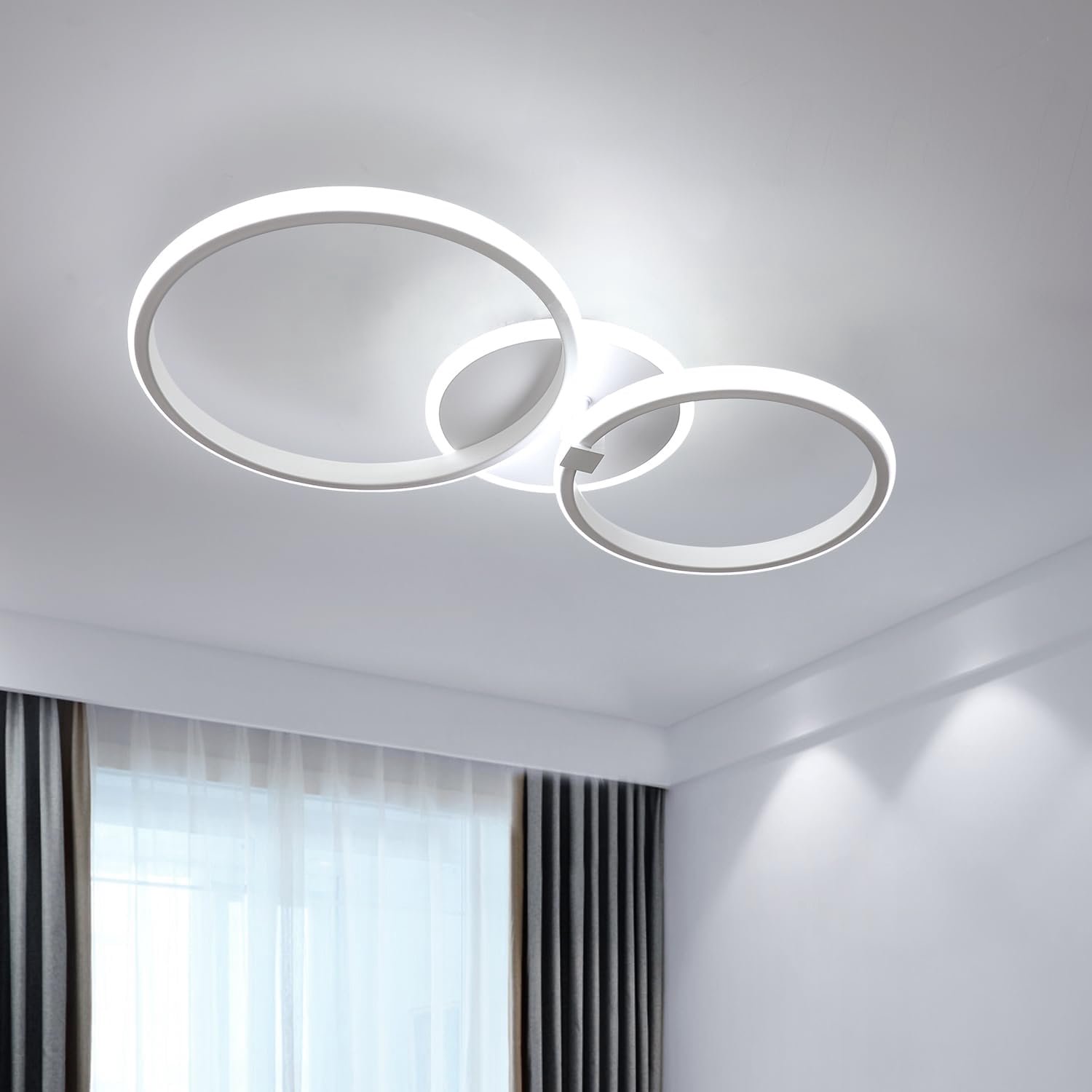 Riserva Modern Eenvoudig - Plafondlamp - Wit - 42W LED - 6500K Koud Wit Licht - Woonkamer & Slaapkamer