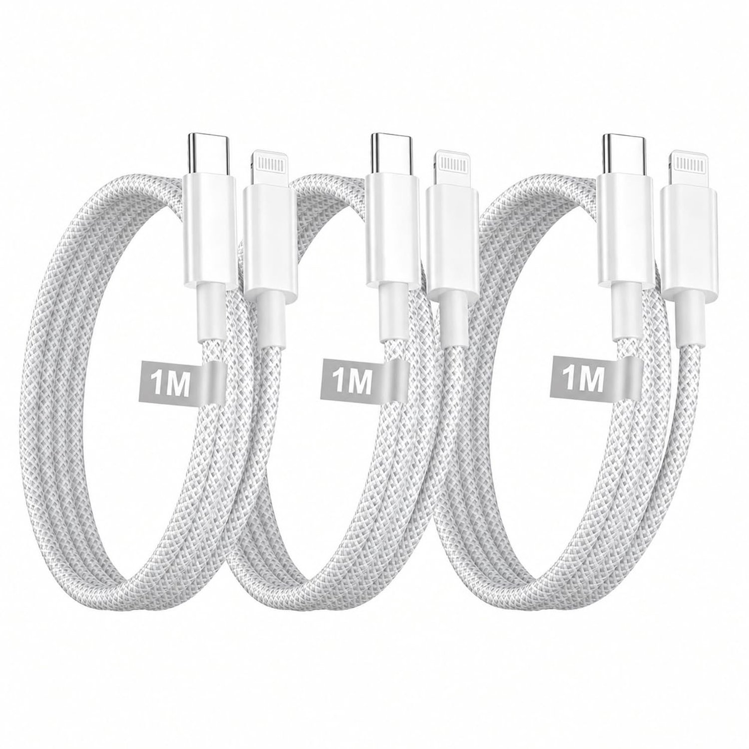 USB C naar Lightning Kabel 1M - Nylon Vlechtconstructie - MFi Gecertificeerd - Ideaal voor Opladen - ShopVlot