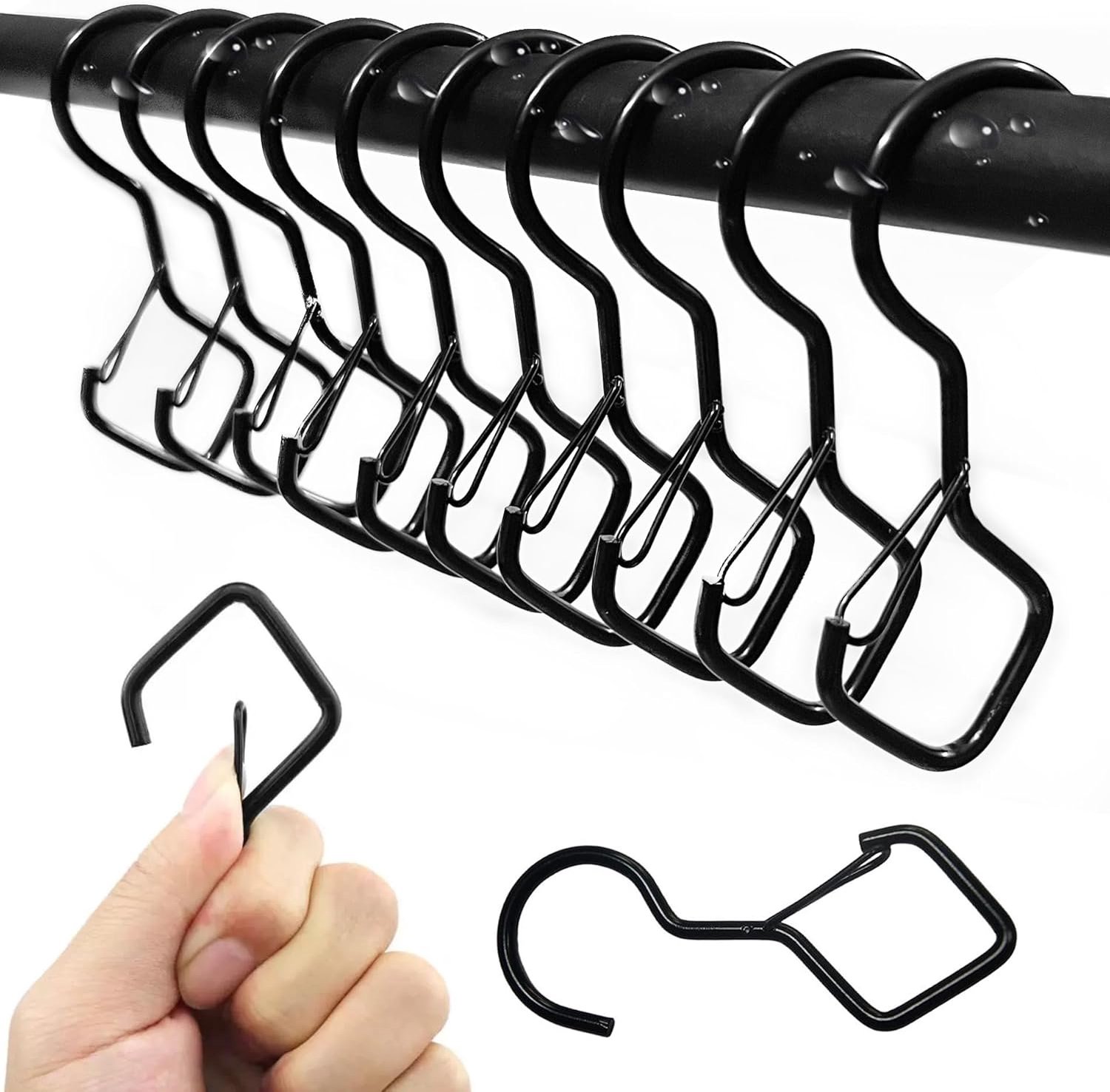 10 Pieces S Hook, S Shaped Metal Hook, S Hooks Duty with Safety Buckle, S Shaped Hook Hanging, for Kitchen, Bathroom - ShopVlot