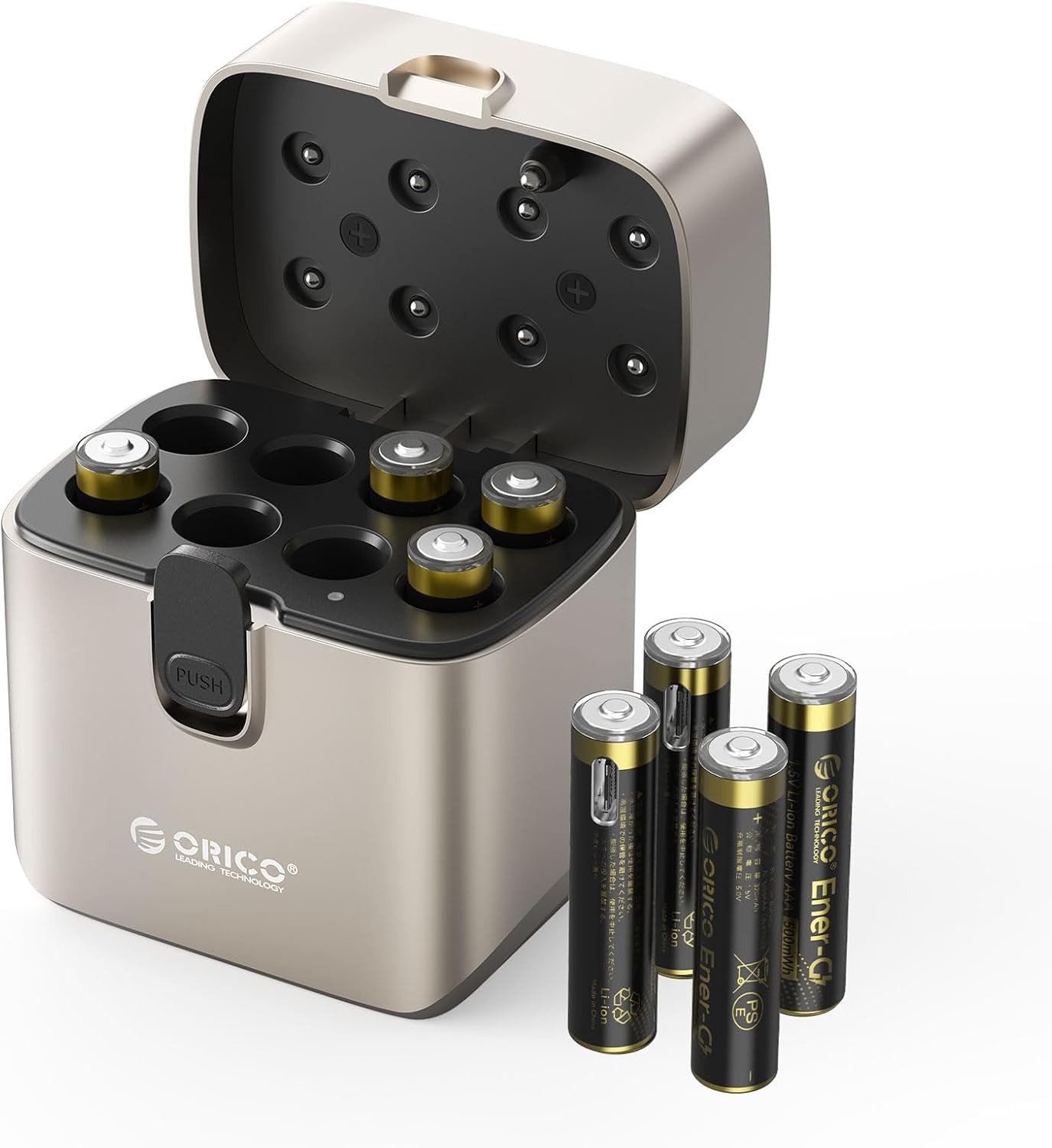 Oplaadbare Lithium Batterijen Set van 8 met Snellader, 1500 Oplaadcycli, 1.5V Stabiele Output en Duurzaamheid