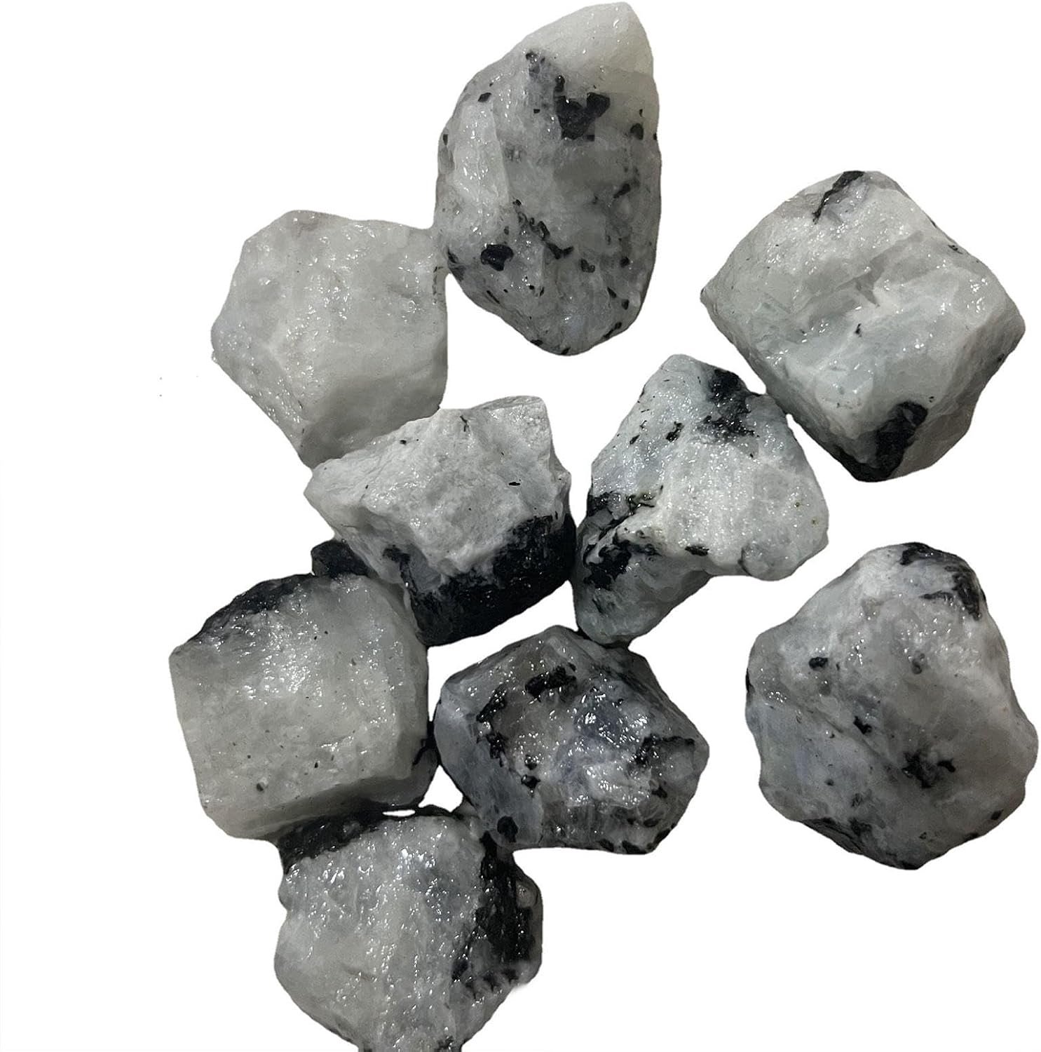 Witte Maansteen Ruwe Steen Ruw Kristal 1 LB - Natuurlijke Kristallen Edelsteen Voor Cabbing Snijden Lapidary Tumbling Polijsten Wire Wrapping en Reiki Healing Home Decor,30-50mm