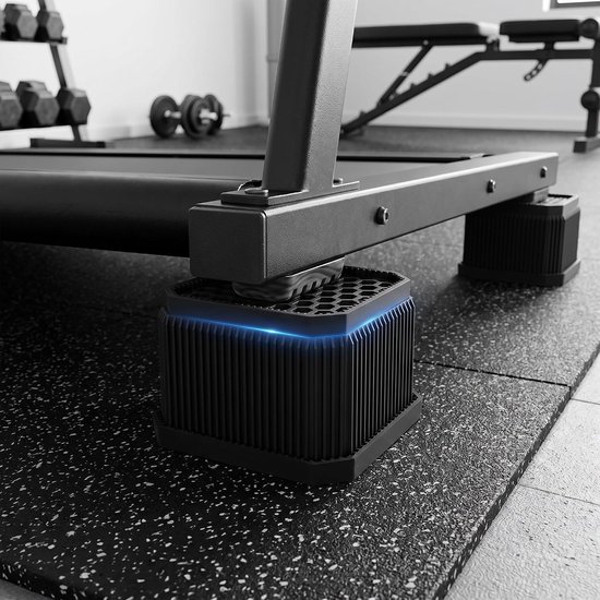 4 Stuks Delige Antislip Verstelbare Zwarte Treadmill Incline Riser Blokken Stabiele Voetverhogers voor Wandelen Hardlopen Simuleert Hellingtraining voor Intensievere Cardio — afbeelding 4