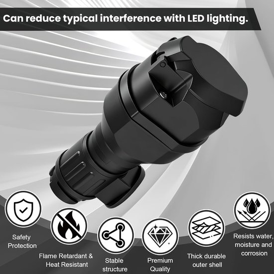 Adapter stopcontact voor aanhanger, led, 13-polig naar 13-polig, CAN-bus adapter met belastingsweerstand 12 V, voor camper, auto en fietsendrager, waterdichte aansluiting met afdekking voor — afbeelding 5