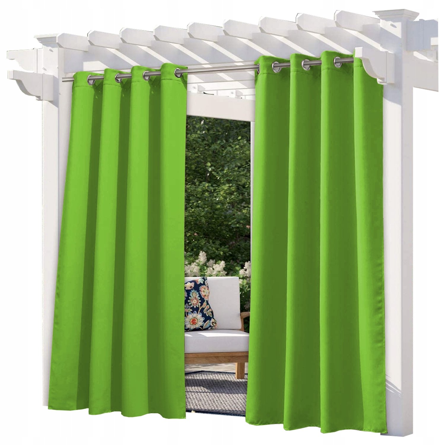 Waterdichte Tuindoek Gordijn voor Pergola, Gazebo - Groen 155x250 cm