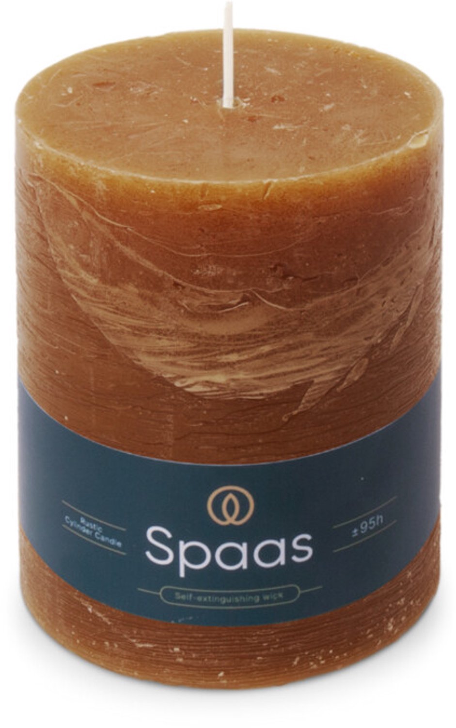 SPAAS Rustieke Pillarkaars ± 95 branduren Cognac - 6 x 1 stuk - Voordeelverpakking