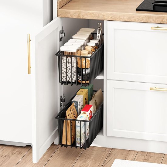 Telescopische lade keuken uittrekbare lade organizer 4 stuks — afbeelding 3