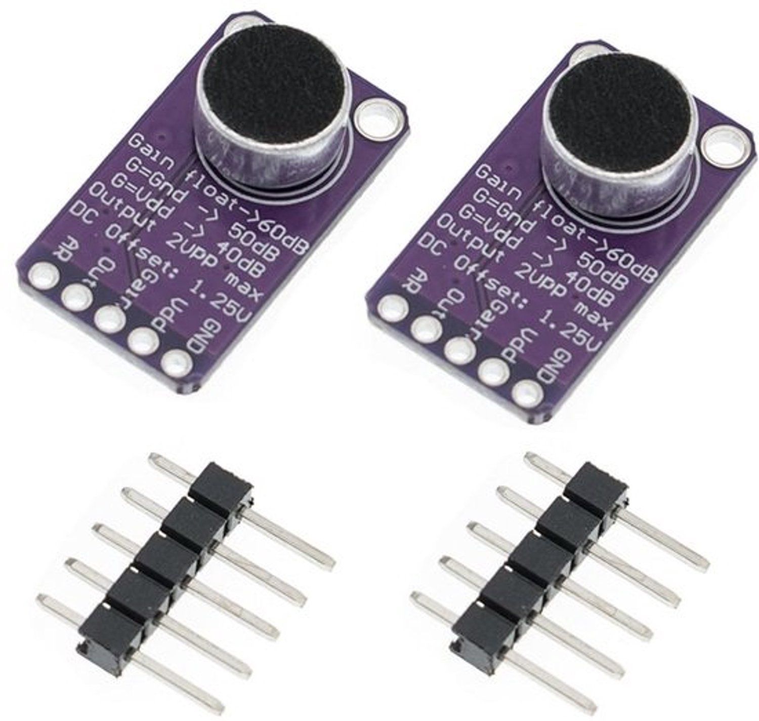 Microfoonversterker - AMP-module - Audio opnemen - Automatische gainregeling - 2 stuks - Groen
