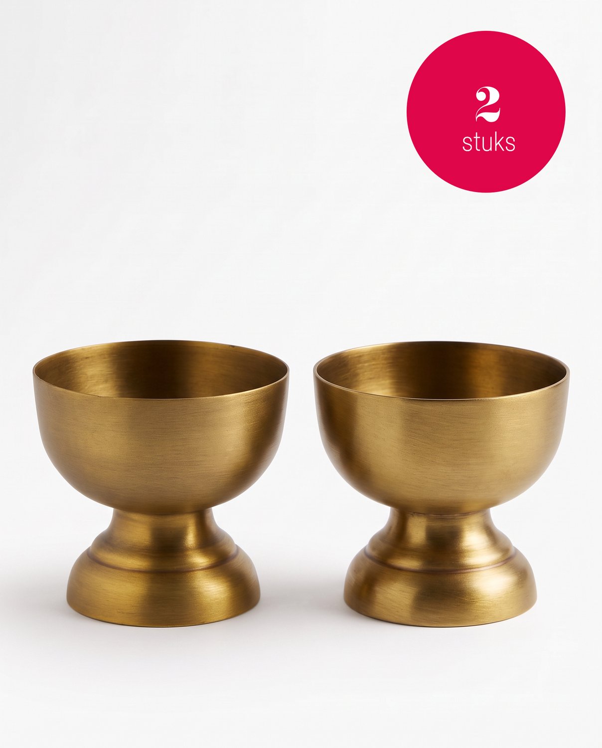vtwonen - Coupes - Goud - Metaal - Set van 2 - 7 cm