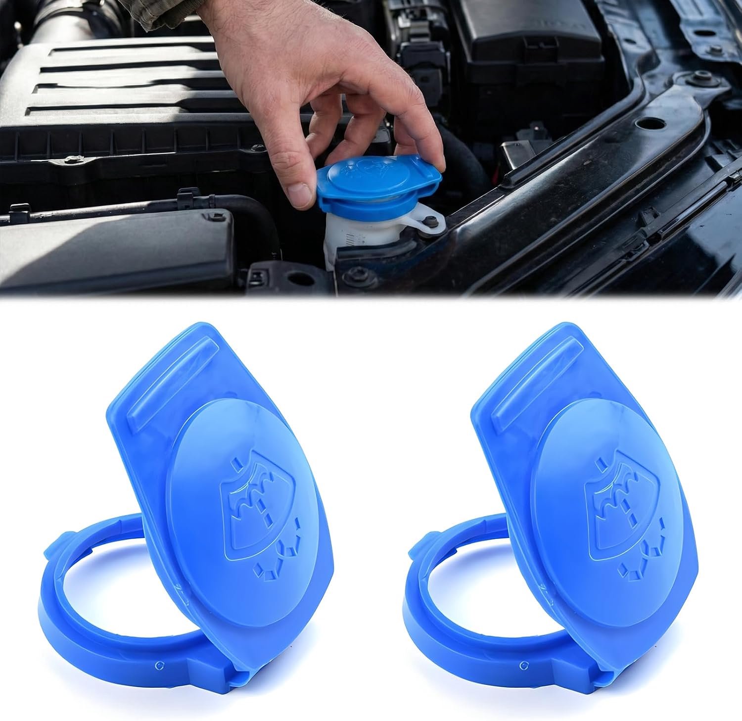 Deksels voor ruitenwasreservoir, compatibel met ruitenwisserreservoir, vervanging voor 3Q0955455, blauw - ShopVlot