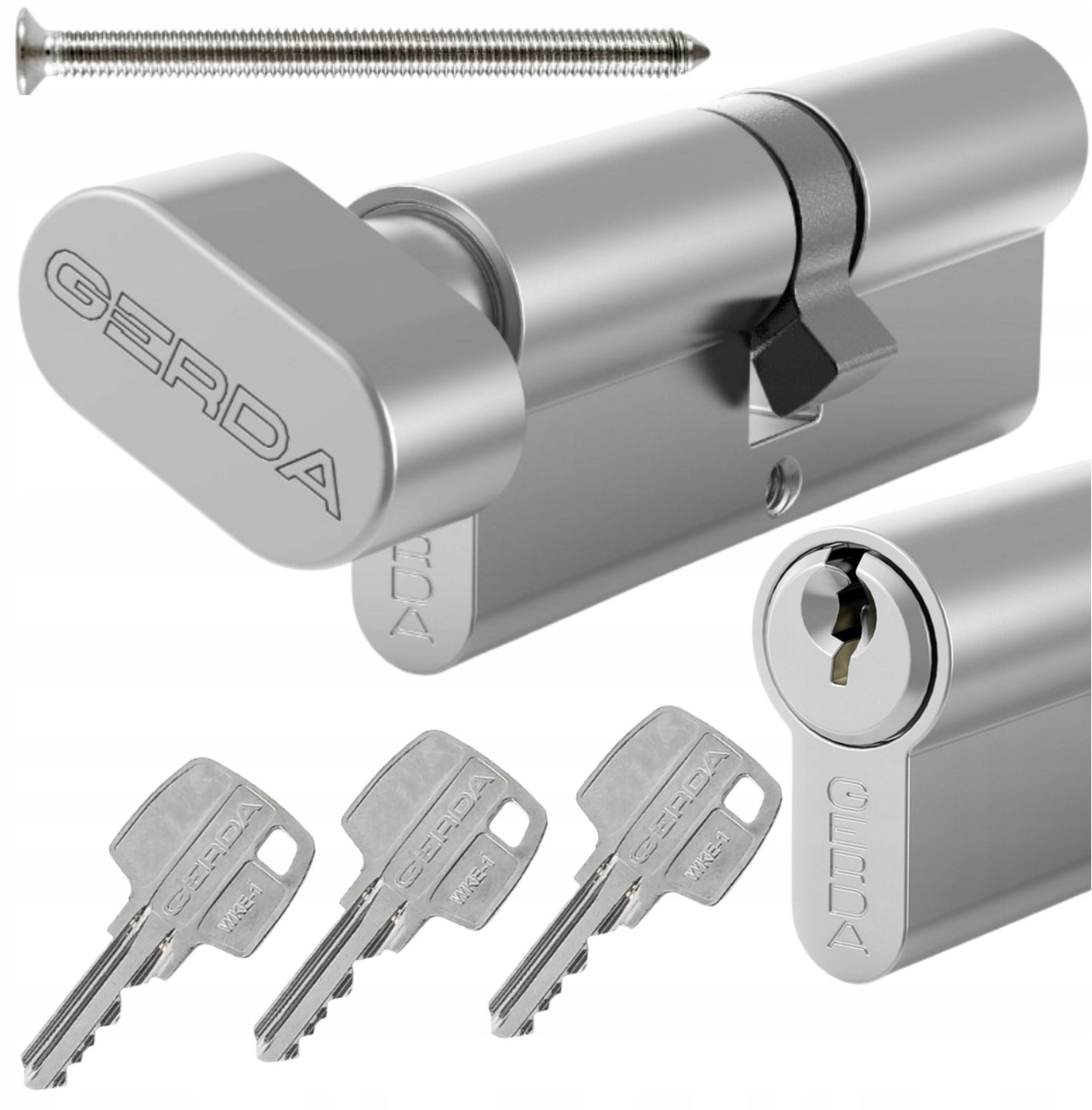 Cilinder met knop, nikkel, 30/35mm, voor insteeksloten