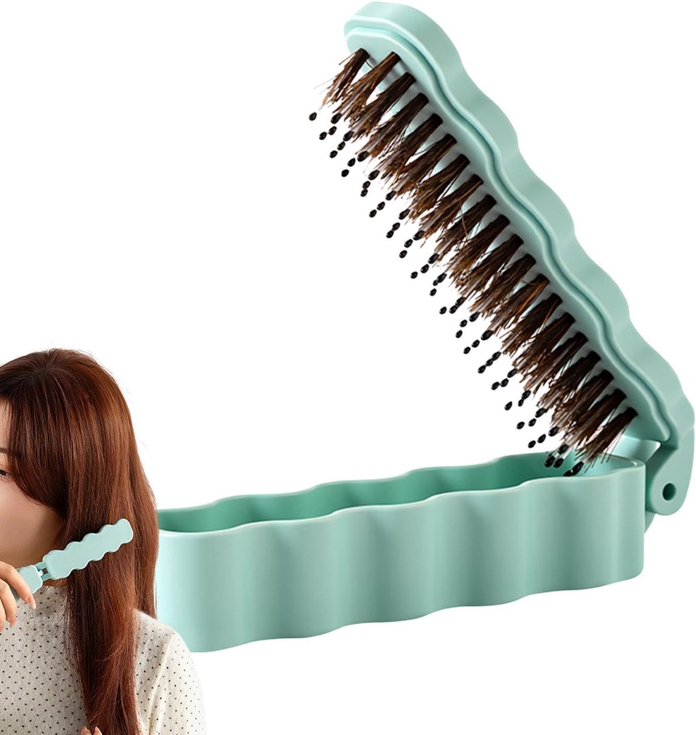 Reishaarborstel, draagbare, opvouwbare haarkam, compact anti-knel-stylinggereedschap, lichte verzorgingsaccessoires, verzorgingsgereedschap