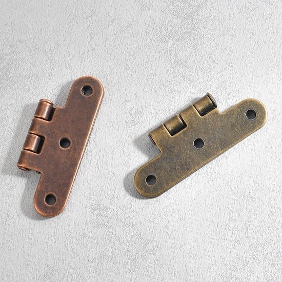 2 stuks 55 * 38mm H-type Kast Onzichtbare Scharnier Antiek/Rood Brons Ijzer Decoratieve Scharnieren for sieraden Houten Dozen Meubelbeslag(Antique Bronze 2pcs) — afbeelding 3