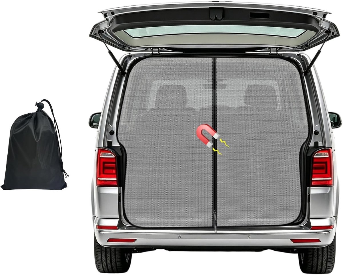 Insectenwerend Hor voor VW T5 T6 Achterklep, Magnetisch Vliegenraam met Zonwering en Bescherming tegen Muggen, Ideaal voor Kamperen en Buitenactiviteiten
