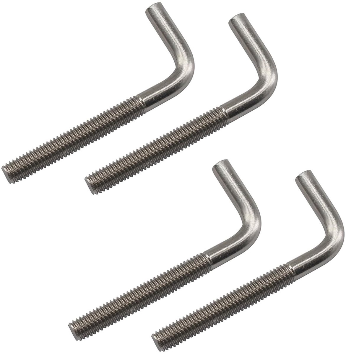 L-vormige ankerbouten 12 mm x 100 mm van roestvrij staal 304 - stevige bevestiging, lange schroeven, vier stuks