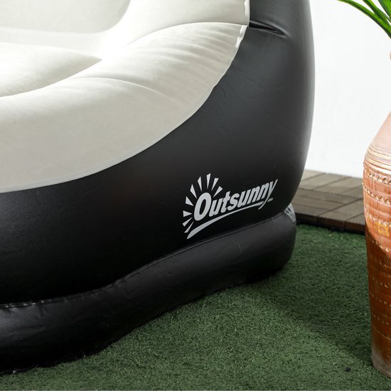 Outsunny-Aufblasbares Sofa-Kunststoff-Hellgrau+Schwarz van Merkloos — afbeelding 3