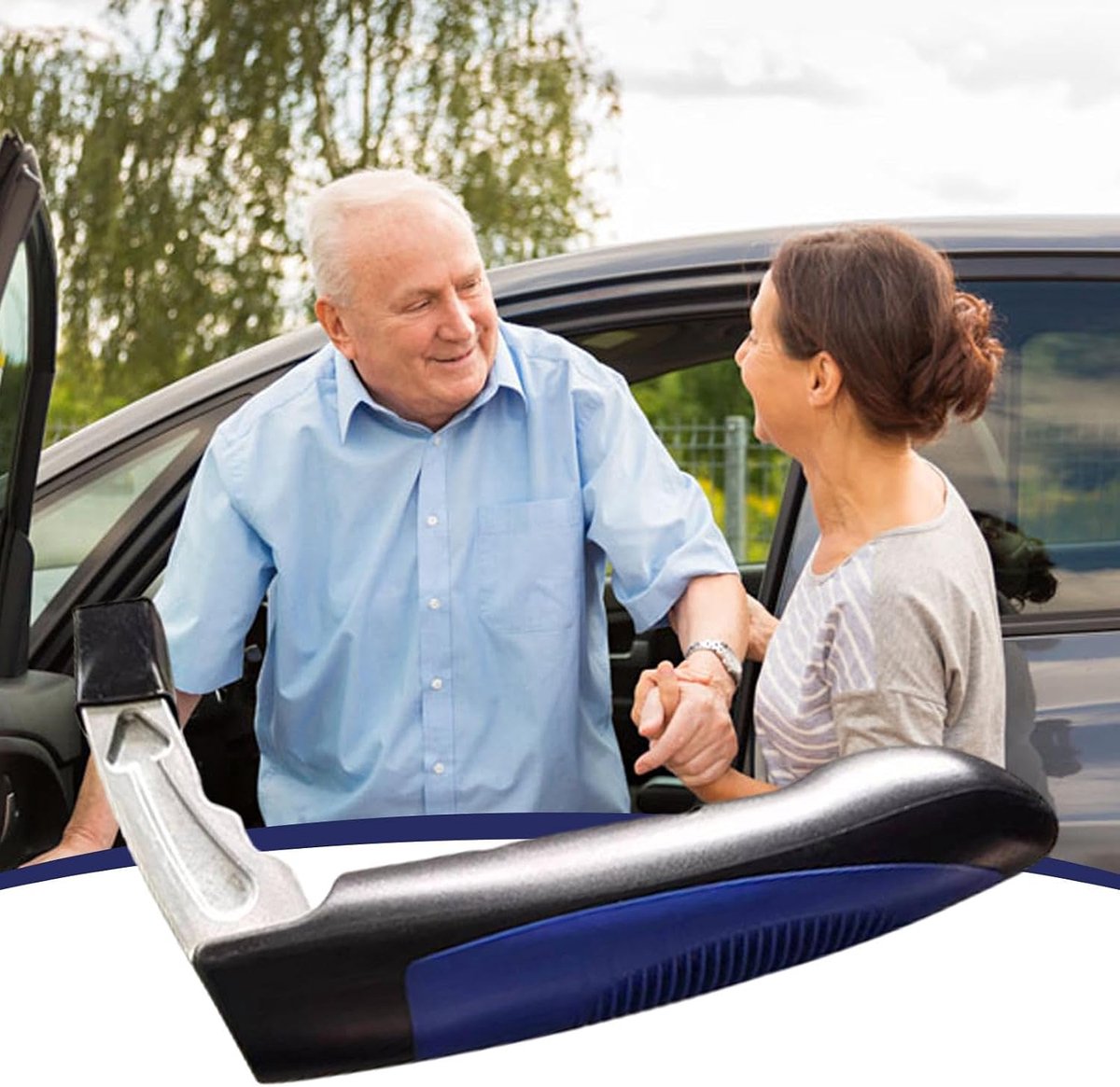 Veiligheidshamer - Draagbare wandelstok voor in de auto - Veiligheidshamer voor in de autoleuning - Biedt ouderen handgrepen voor in de auto en hulp bij het reizen, lichtgewicht en ergonomisch hulpmiddel om in en uit voertuigen te stappen.