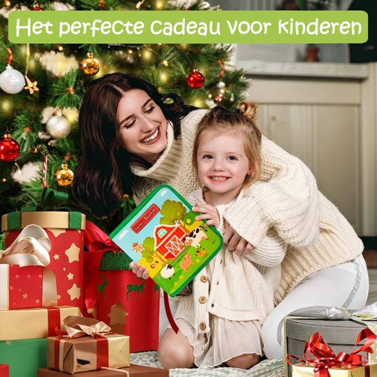 Busy Board Montessori Interactief Boek 1 jaar - Educatieve Zintuiglijke Rust Boek - Vilt Montessori Educatieve Spelletjes voor Kinderen 1 2 3 Jaar - Cadeaus voor Jongen en Meisje - Groen — afbeelding 4