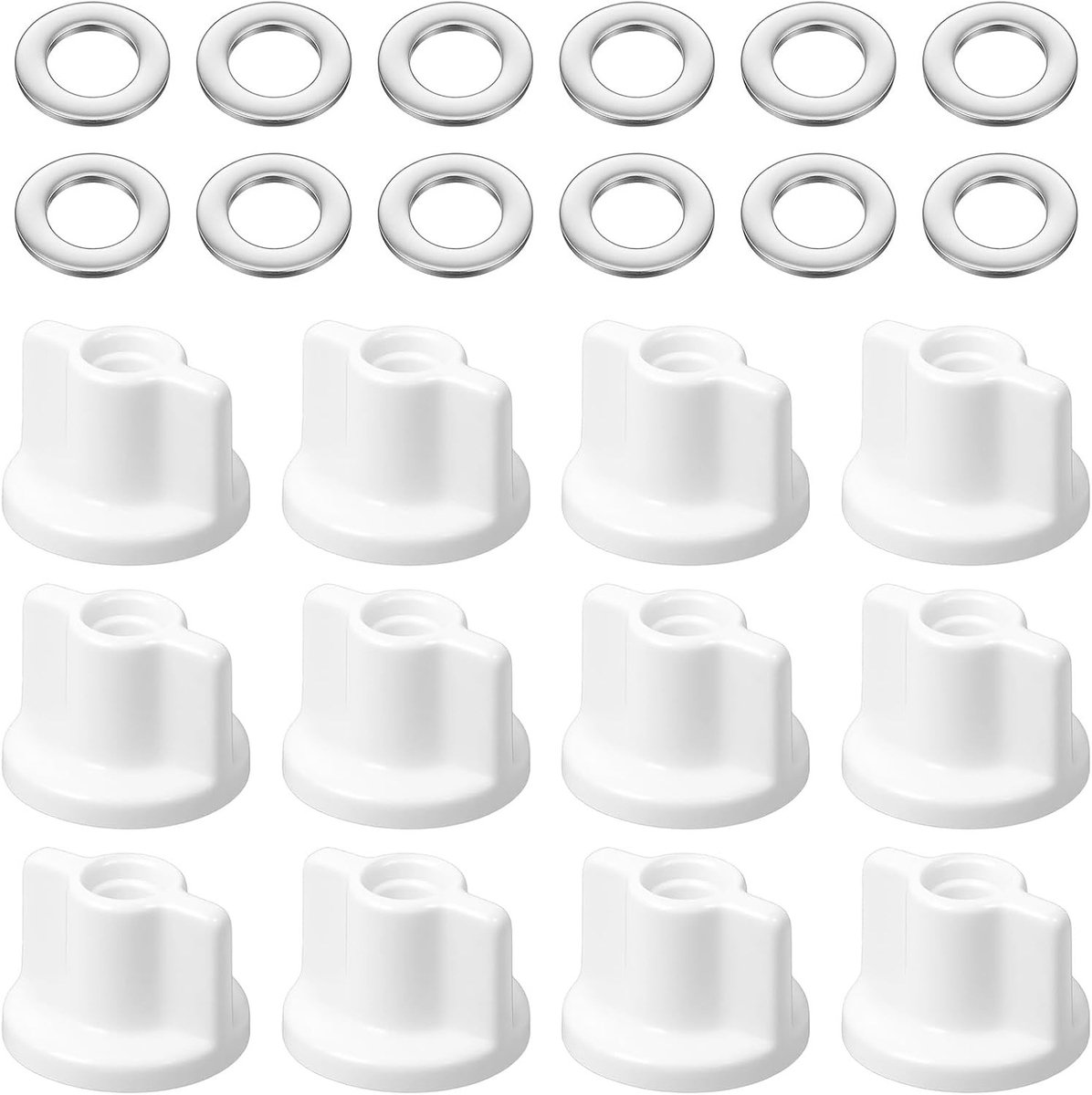 Complete Set voor Toiletbril Montage met M6 Draad, RVS Moeren en Washers - Vervangingsaccessoires voor Toiletbrillen en Bevestigingsmateriaal