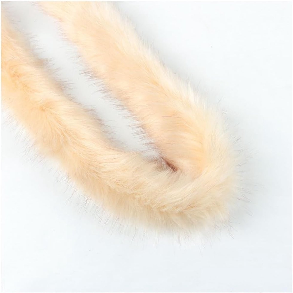 10 meter pluche lint met faux fur rand voor naaien en knutselen, ideaal voor cadeau- en kledingdecoratie, beige kleur