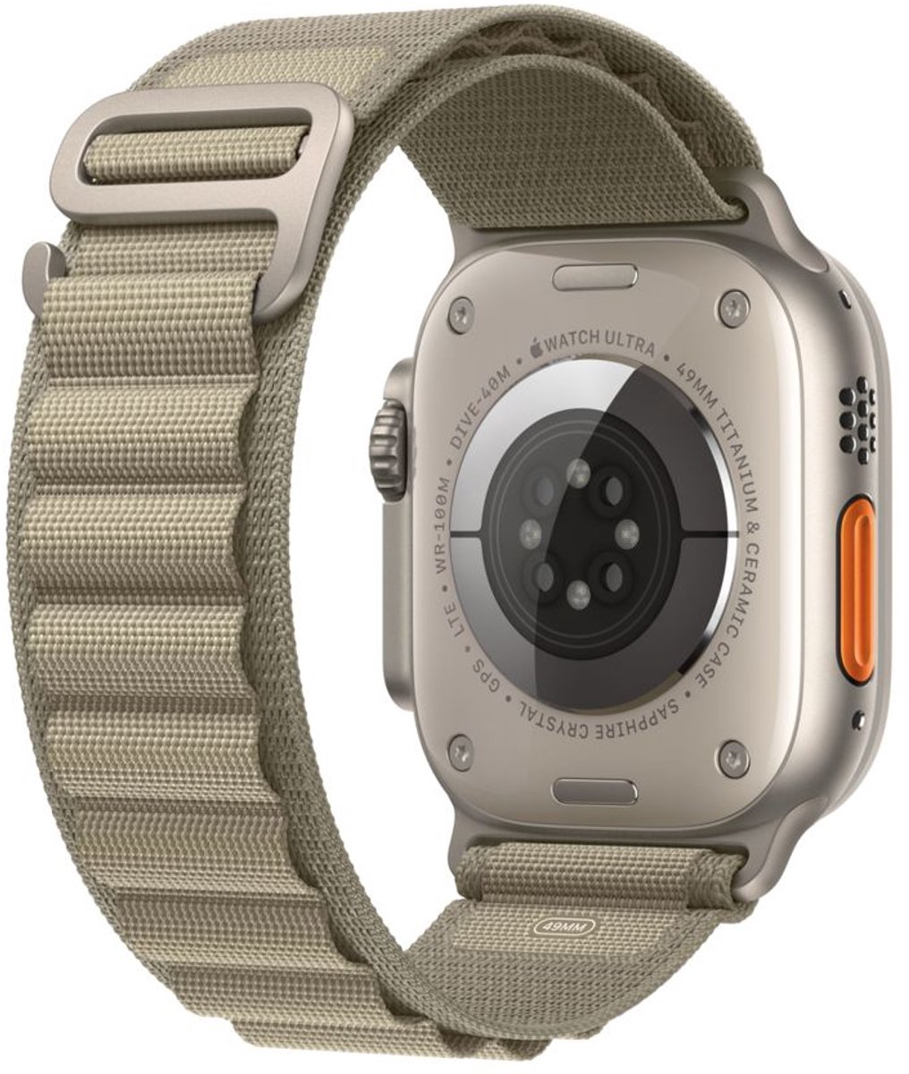Apple Watch Ultra 2 GPS + Cellular 49 mm titanium met Alpine Loop olijfgroene band MREY3FD/A - maat M thumbnail 2