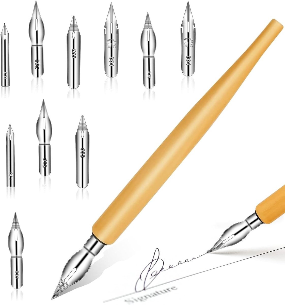 Calligrafie Set voor Tekenaars en Kunstenaars - Inclusief Penhouder en Tekenpen met Potloodhouder voor Creatieve Projecten