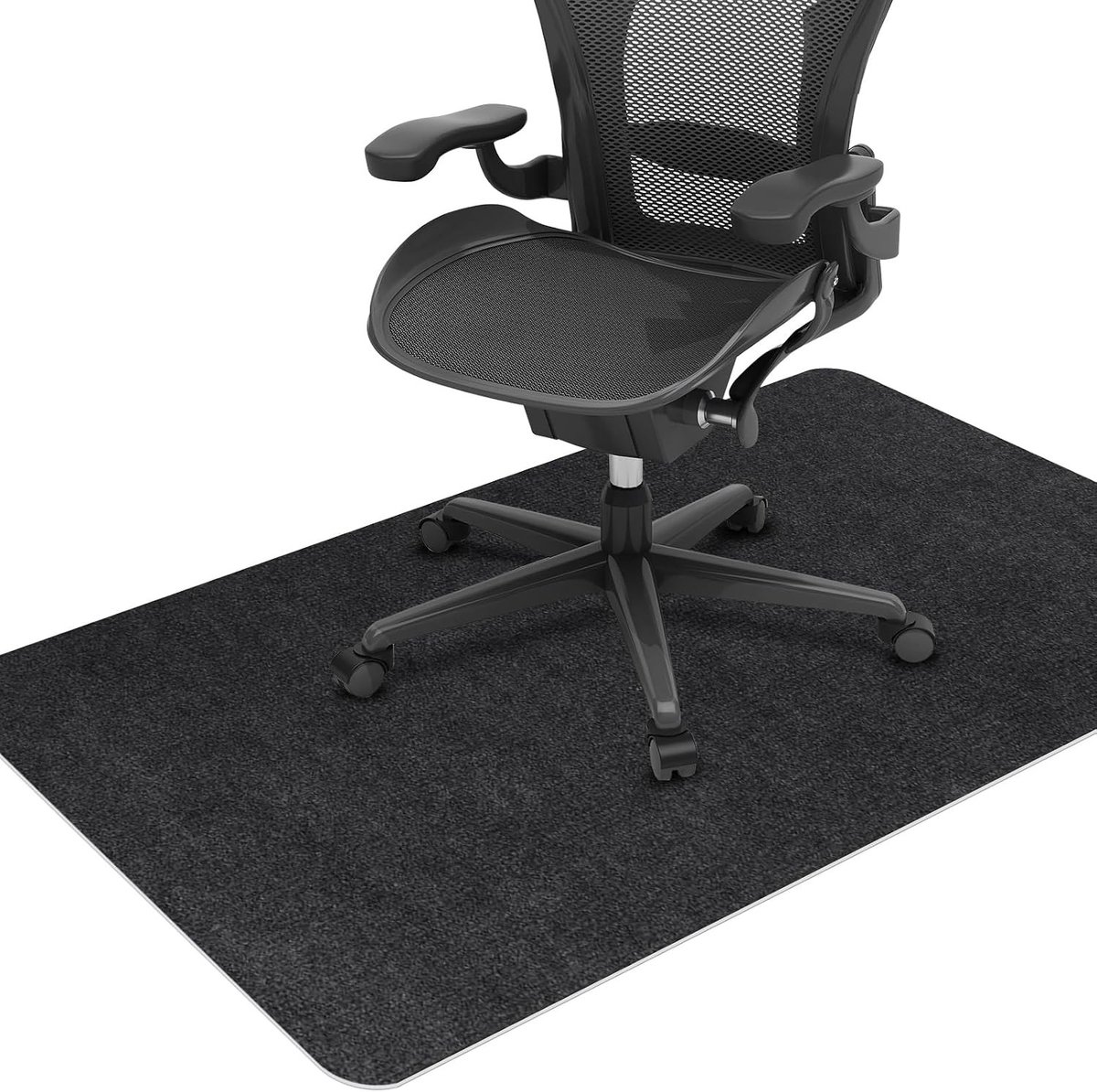 Bureaustoel - Donkergrijs - 140 x 90 cm - Polyester Vloerbeschermingsmat voor Harde Vloeren
