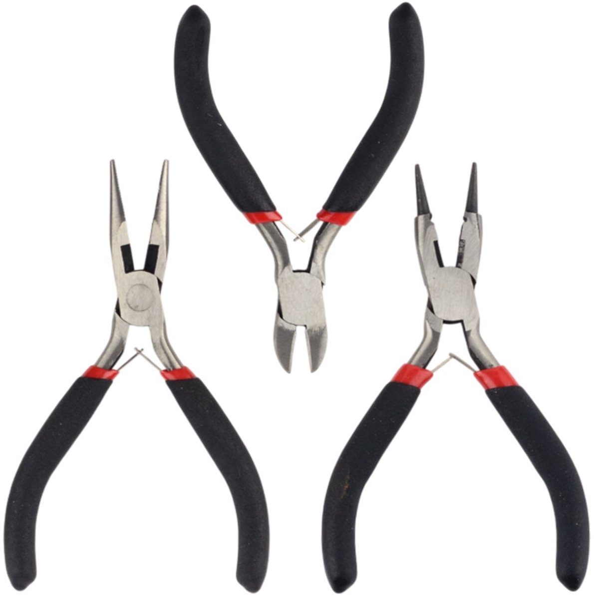 Fako Bijoux - Tangenset 3-Delig - Classic - Knip Rondbektang - Kniptang - Knip Platbektang - Sieraden Maken - Sieraden Tang - 12.5cm - 3 Stuks