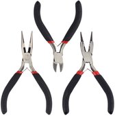 Fako Bijoux - Tangenset 3-Delig - Classic - Knip Rondbektang - Kniptang - Knip Platbektang - Sieraden Maken - Sieraden Tang - 12.5cm - 3 Stuks