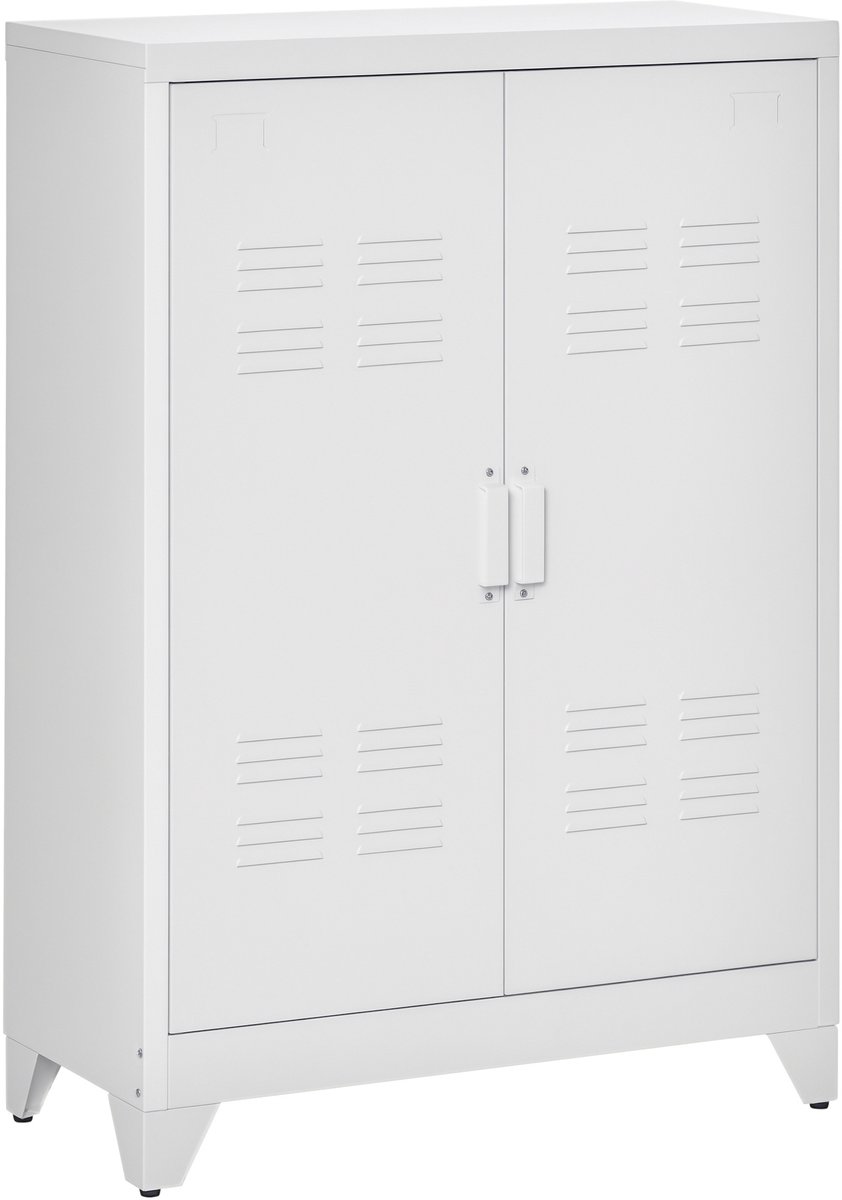 HOMCOM Archiefkast Metaal 75L x 33B x 110H cm Wit