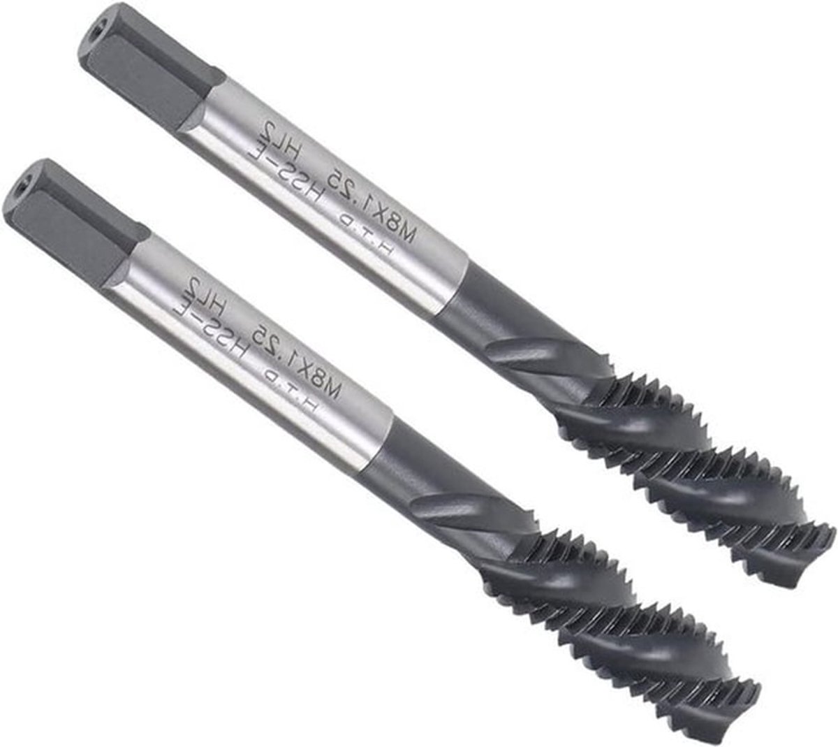 Spiraalvormige Fluit Draad Tap voor Metrische Machine - HSS Nitreren Gecoat - 2 stuks