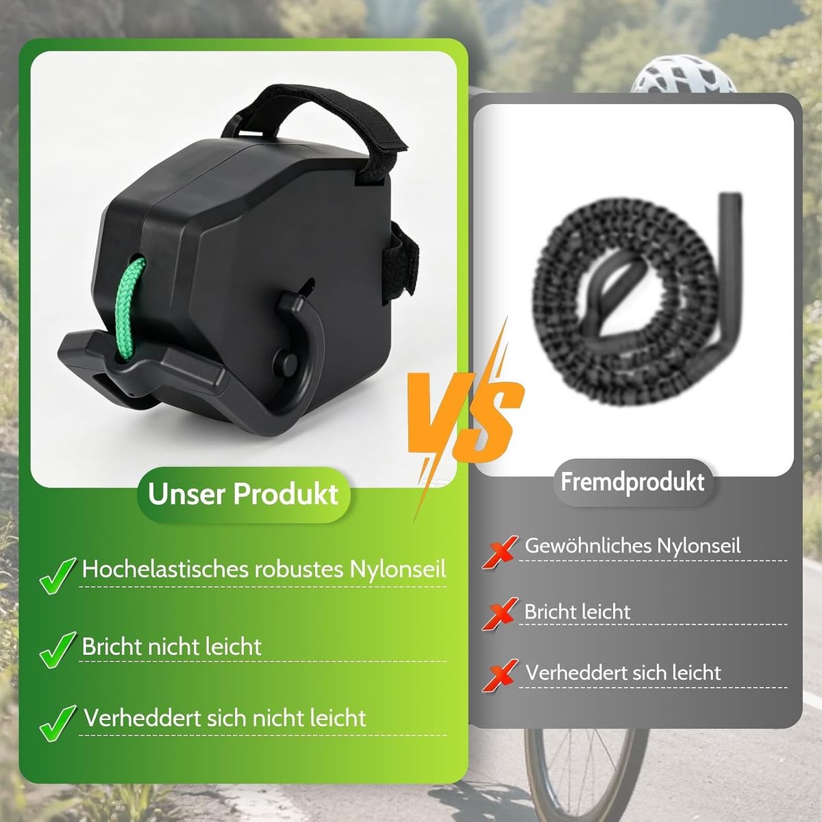 Fiets sleeptouw - Zwart - 2,5 meter - Elastische nylon kabel - Voor kinderen