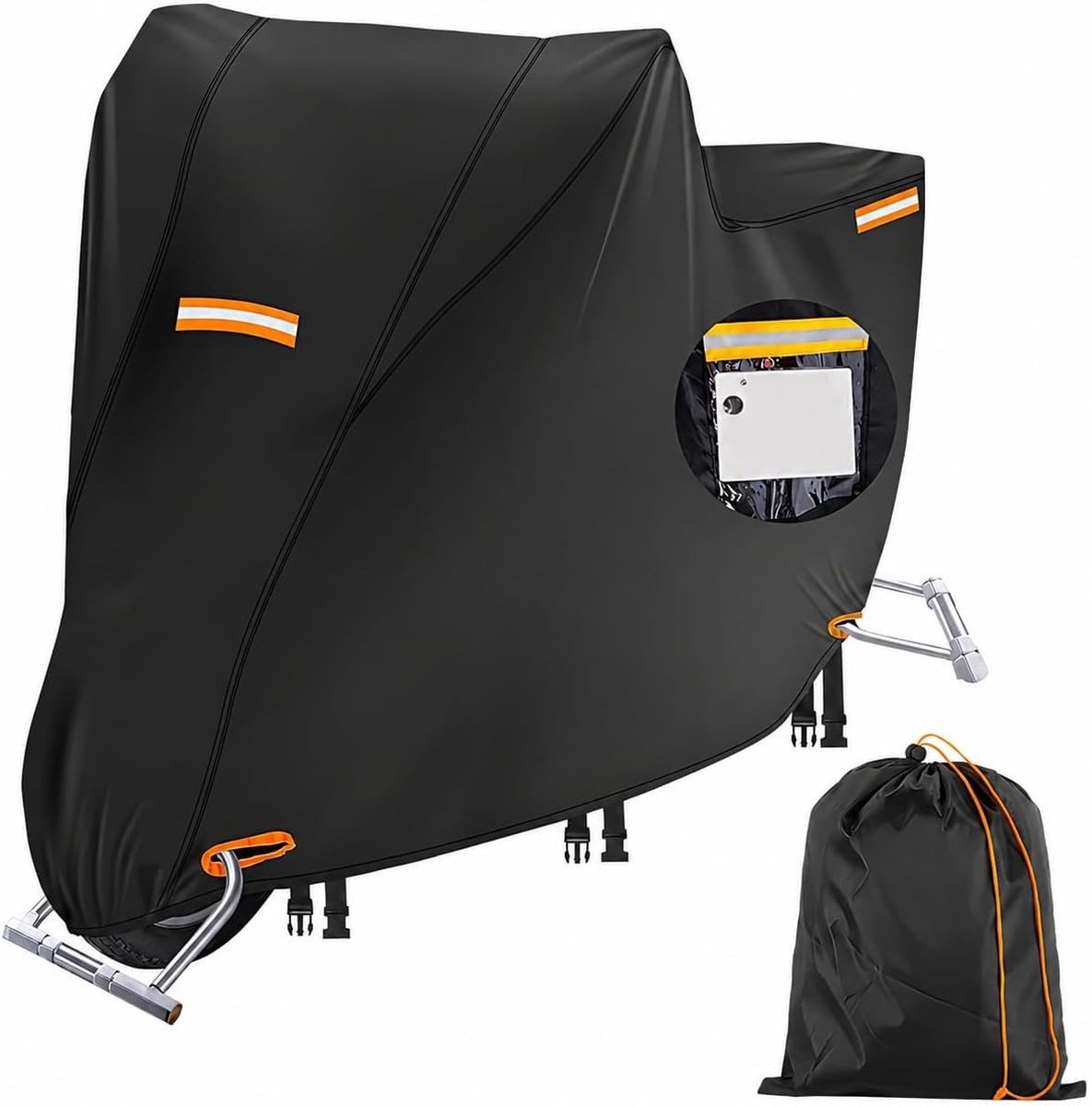 Waterdichte Motorhoes - Zwart - XXXL (250x95x125 cm) - Heavy Duty 420D Oxford Stof - Voor Alle Motoren