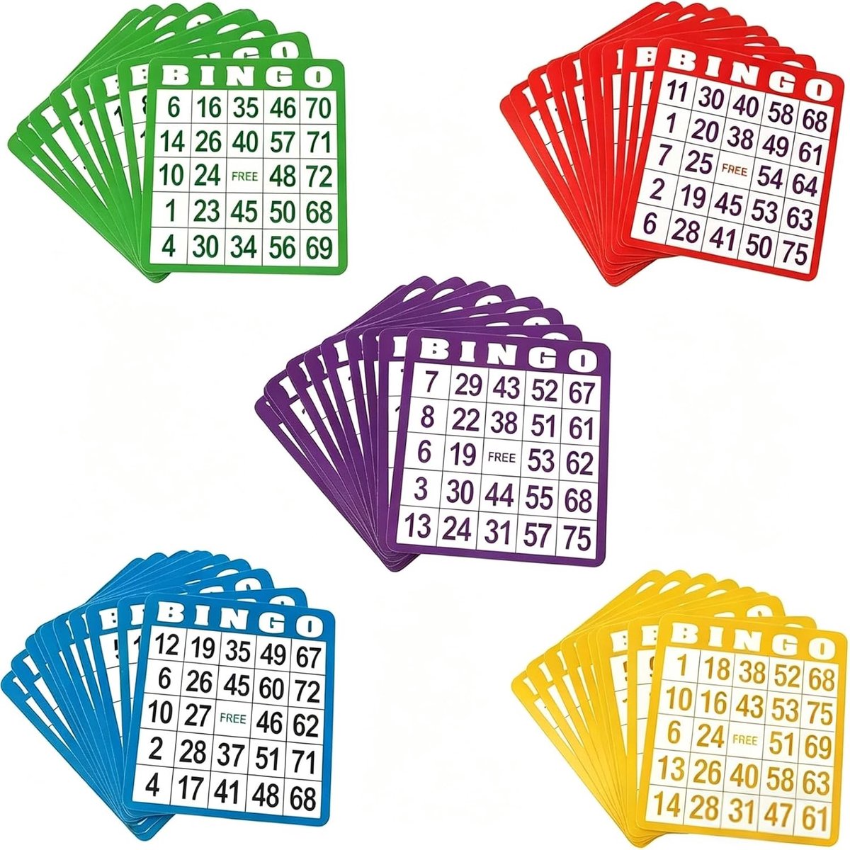 Bingo Kaarten - Blauw - 25,8 x 13,5 x 2,1 cm - Gecoat Papier - Voor Volwassenen en Kinderen