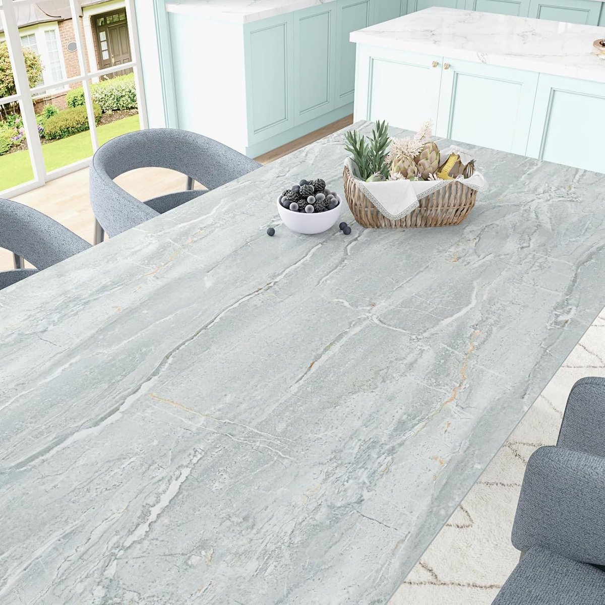 Marmerlook Behang Vinyl Folie 40x200cm voor Badkamer, Waterdicht en Duurzaam Behang