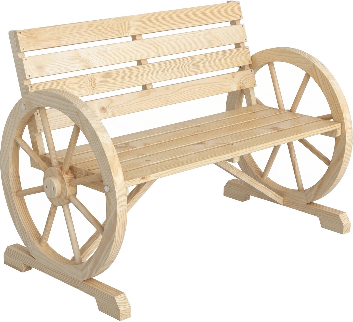 Outsunny tuinbank - Vurenhout - 105,5x56x79cm - Natuurlijk hout