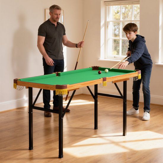 SPORTNOW Pool Table MDF, Polyester 120L x 63B x 73,5H cm Groen — afbeelding 4