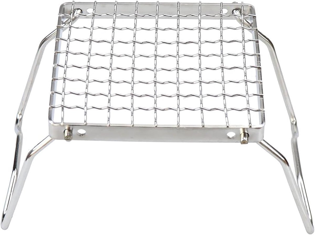 Opvouwbare camping grill – roestvrij staal 304 kookrooster met inklapbare poten – draagbare houtskool- en kookstandaard – lichtgewicht BBQ rek voor kamperen, wandelen en backpacken